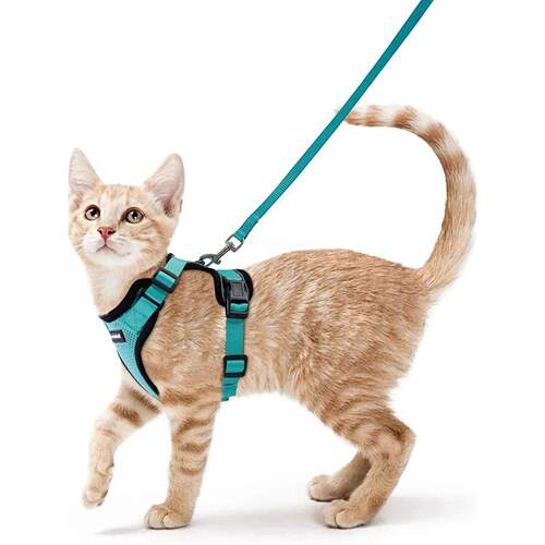 Cat Harness and Leash for Walking,Escape Proof Soft Adjustab