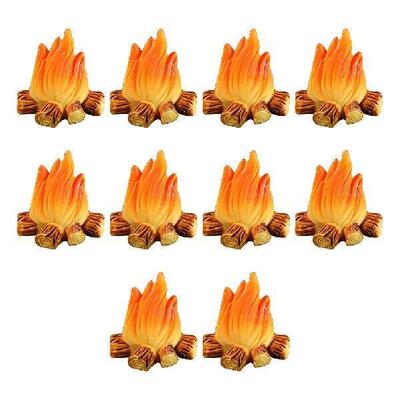 10 Pcs Fire Ornaments Micro Model Fairy Toy Fake Campfire