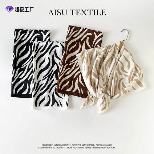 Striped imitation silk scarf 90cm women scarf 条纹仿丝巾90cm
