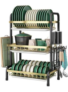 Kitchen sink racks stainless steel dish drain rackdrying跨境