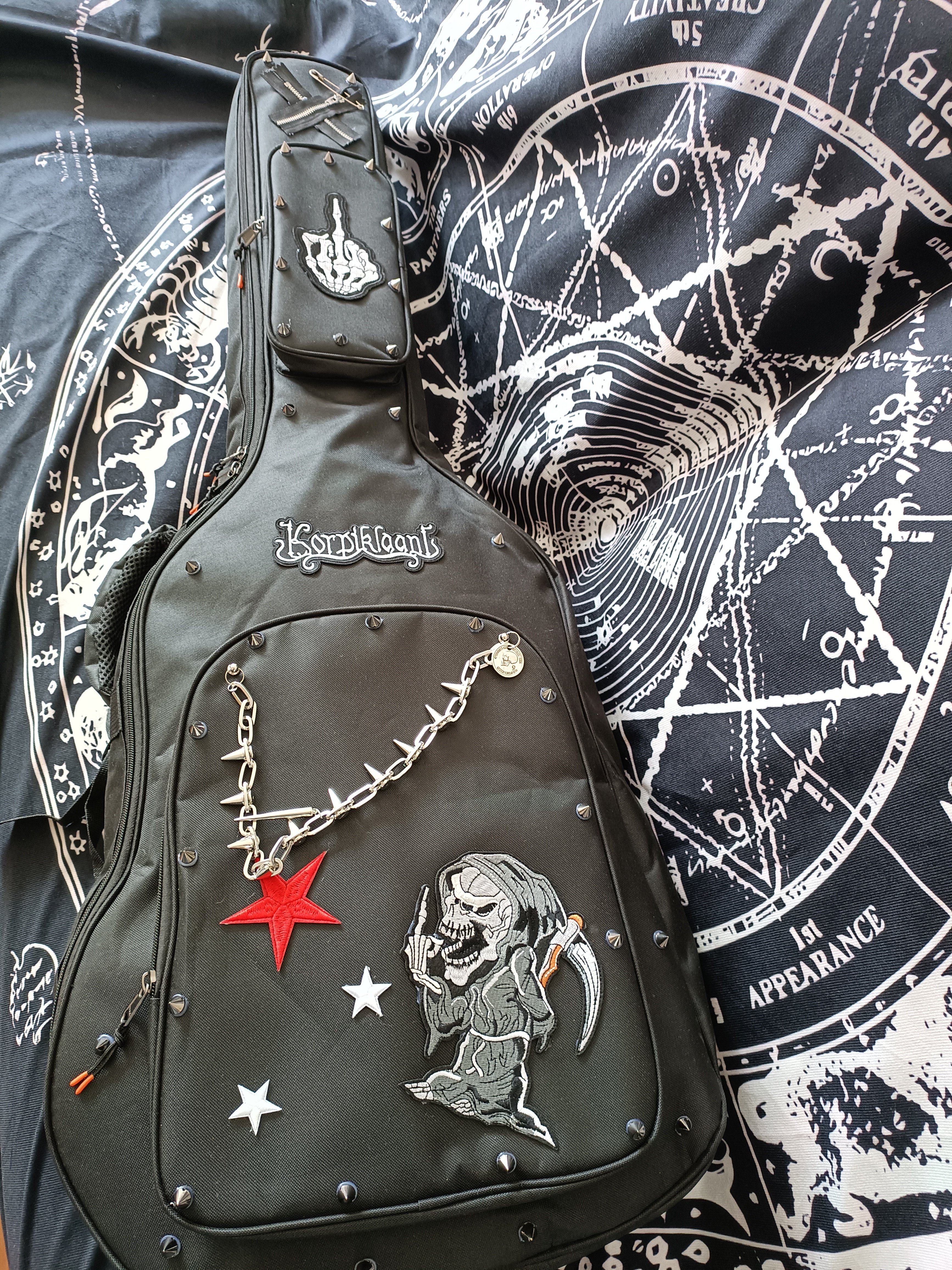 原创正品朋克摇滚金属电吉他包木吉他包贝斯琴包个性加厚双肩包