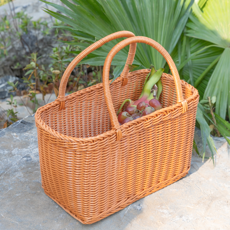 买菜篮子手提编织野餐收纳筐