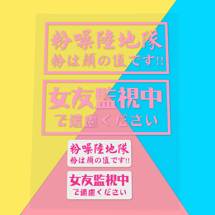 文字女友监视中JDM粉噪陆地队防水汽车摩托车电动车机箱个性车贴