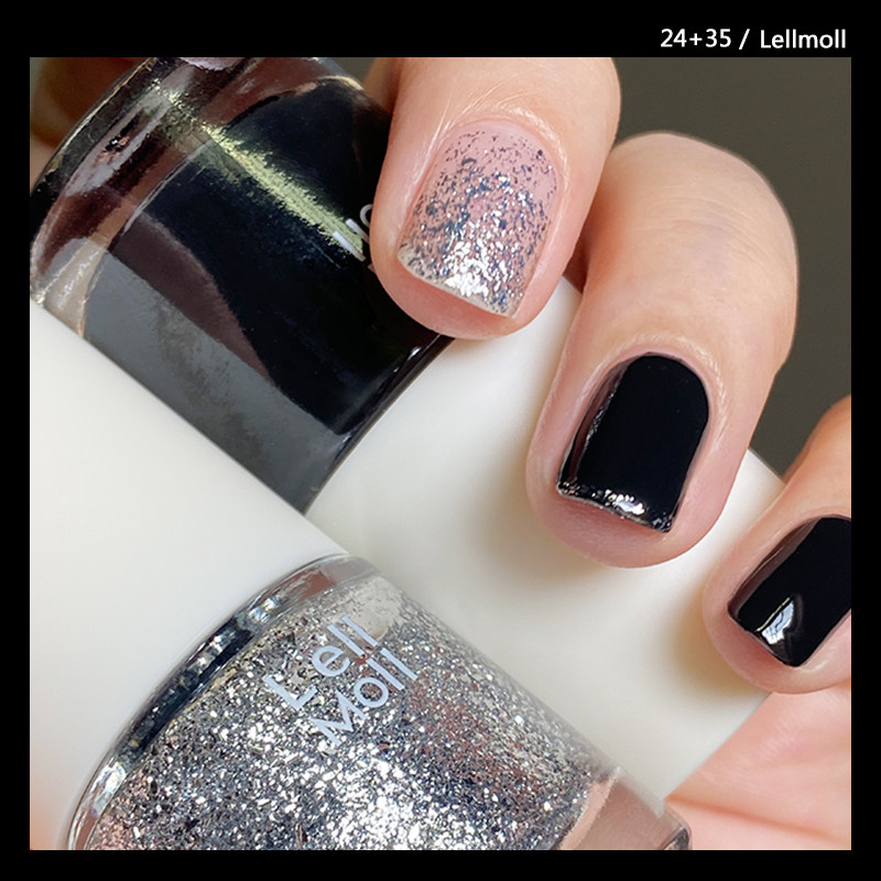 Lellmoll艻茉指甲油12暗夜透黑色