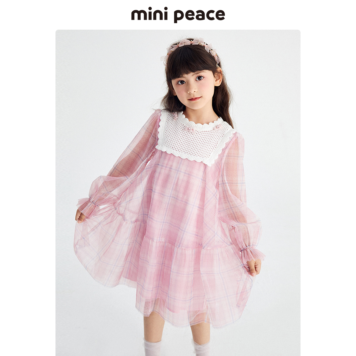 【专柜同款公主系列】minipeace童装长袖纱裙女孩秋季女童连衣裙