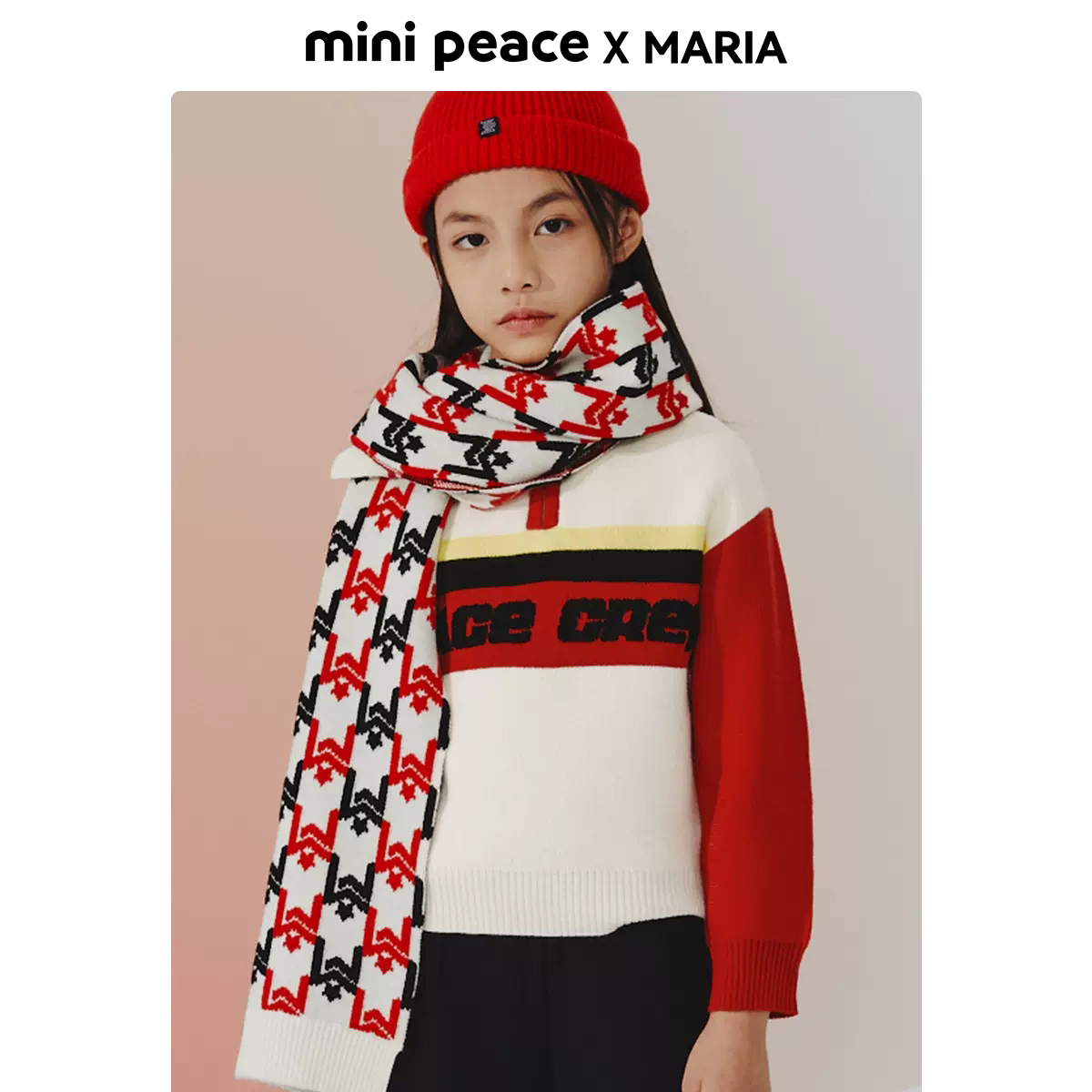 【Mini Peace x Maria高级运动】女童POLO领毛衣毛衫冬上衣潮奥莱