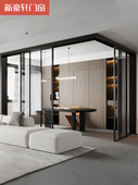 新豪轩门窗厨房吊轮拉门EDGE10Pro极窄隐形隔断移门玻璃门定制