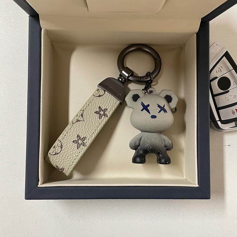 LV&GEDETE 法斗渐变熊汽车钥匙扣卡通挂件情侣定制男女生背包挂饰
