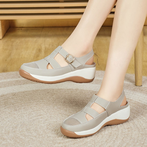 夏季网面透气舒适女士旅游凉鞋