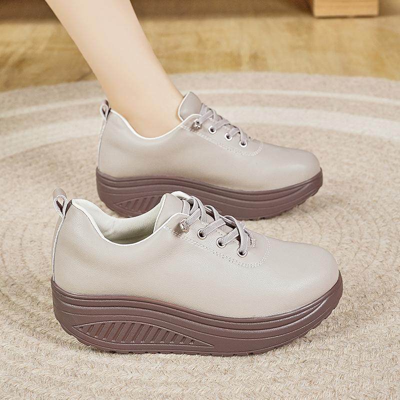 2025新款秋季松糕鞋真皮舒适百搭