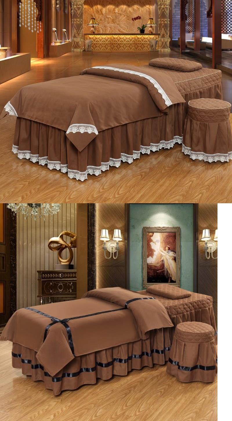 Giường làm đẹp bốn mảnh Phong cách Bắc Âu Bộ đồ giường đẹp bốn mảnh Bộ giường ngủ tùy chỉnh được thiết kế riêng Hàn Quốc thẩm mỹ viện đơn giản - Trang bị tấm ga trải giường spa