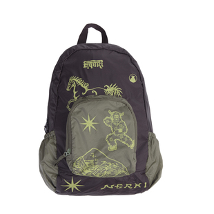 圣山马年折叠双肩包春夏户外防水潮流拼色可收缩多口袋暗袋背包