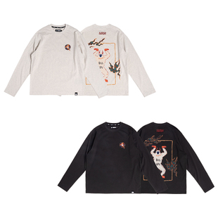 圣山 2025秋冬阿里系列圆领长袖衫原创壁画休闲中性打底套长袖T恤