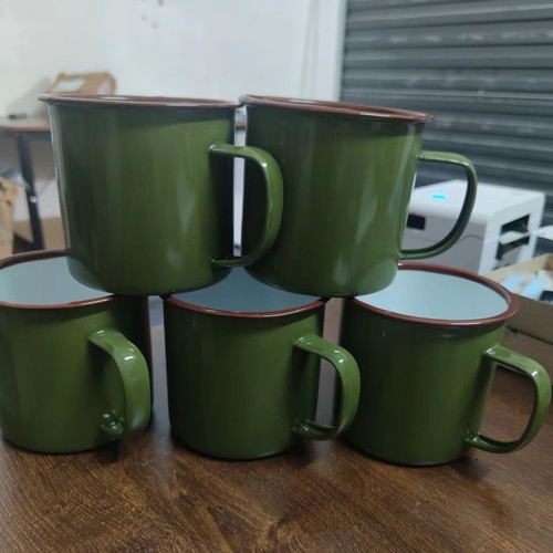 老式库存部队军绿茶缸口杯牙缸87茶缸老式正品65茶缸 87搪瓷茶缸