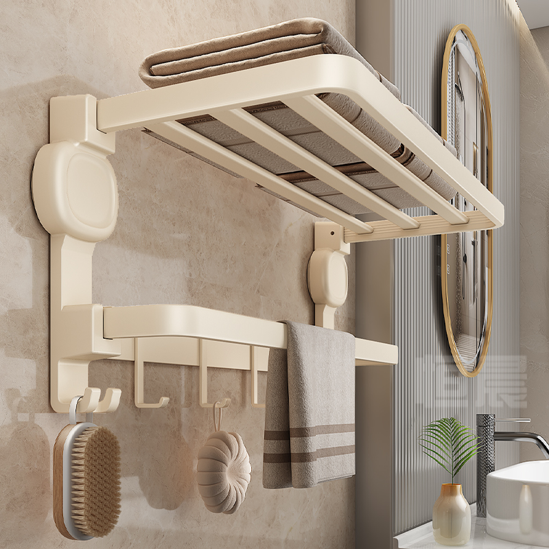 吸盘毛巾架免打孔卫生间置物架