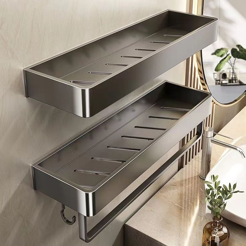 恒晨浴室置物架免打孔枪灰色