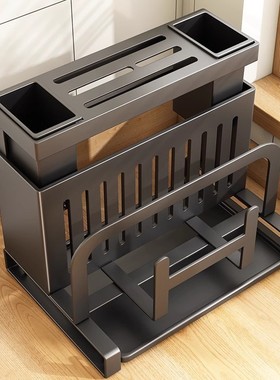 厨房刀架置物架放菜刀筷子砧板锅盖菜板台面多功能刀具一体收纳架