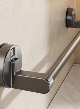 2025新款吸盘毛巾架免打孔卫生间浴室毛巾杆壁挂置物架收纳架单杆