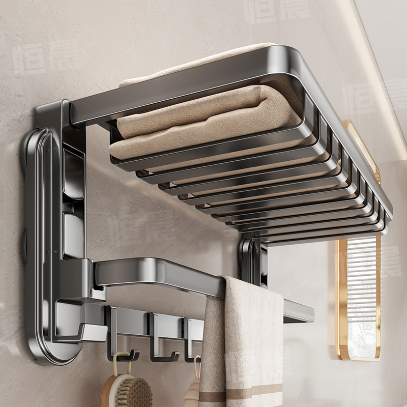 吸盘毛巾架卫生间大网篮收纳架