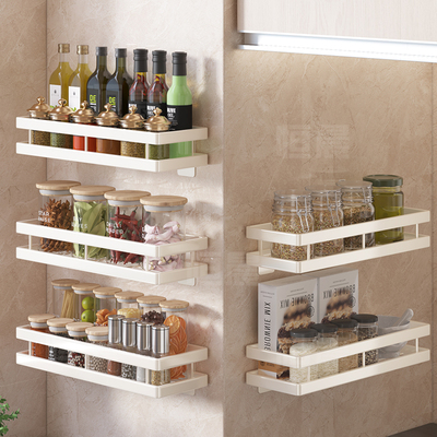 奶白厨房置物架调料架