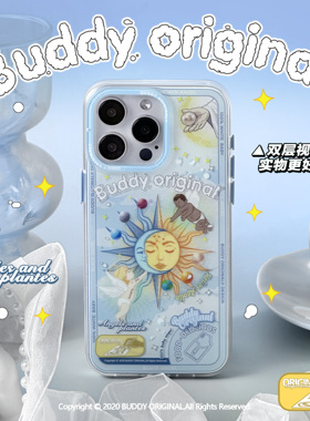 BUDDY原创蓝色天使双层重置版适用iphone16promax手机壳苹果14pro新款15promax高级13promax软壳14女