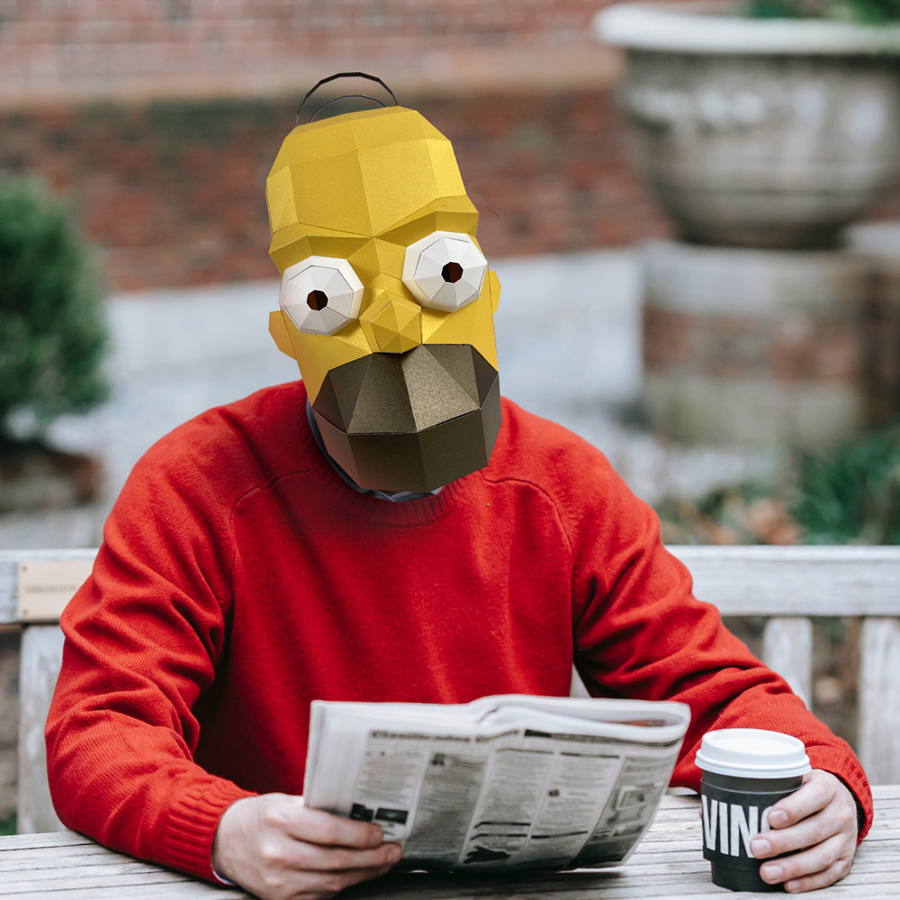 万圣节搞笑中年老男人头套接亲整蛊丑人头全脸沙雕面具男手工折纸