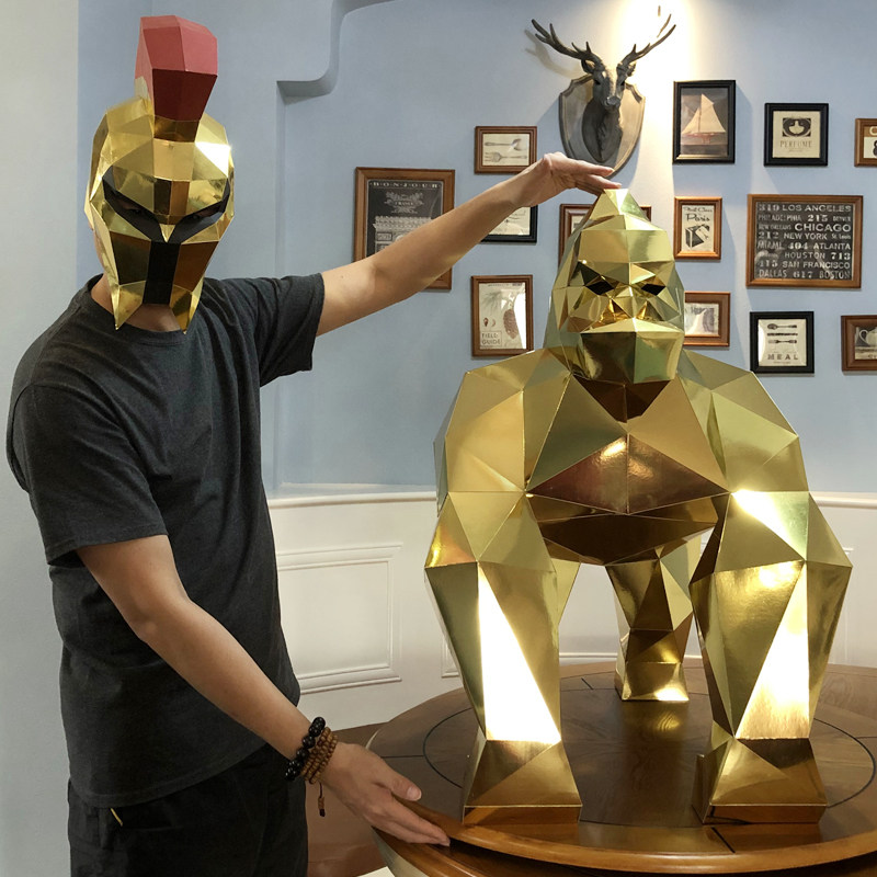 个性大猩猩摆件创意手工沙雕大号搞怪酷炫店铺大型玄关动物装饰品