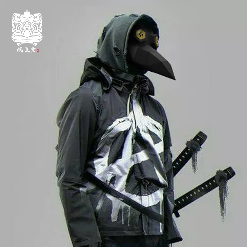 创意手工折纸diy乌鸦面具