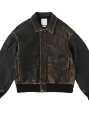 Visvim Fil 22Aw Elmendorf Nakamura Nichiao Heavy-Duty Distressed Sheepskin Jacket Retro A2 Leather Jacket