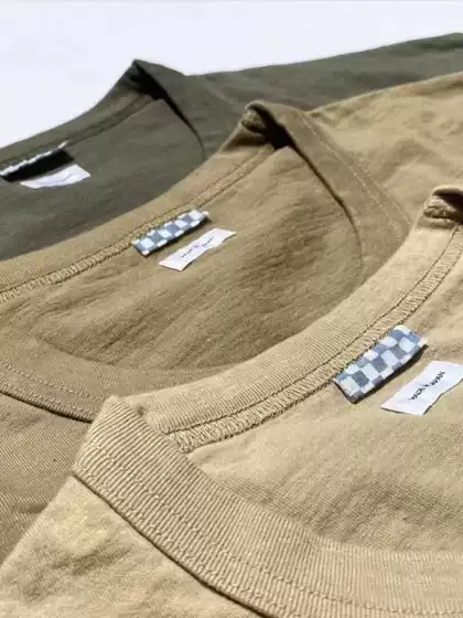 Visvim Fil 22Ss Sublig Jumbo Earth-Tone Base Layer Combed Cotton Pocket Crew Neck Short-Sleeve T-Shirt