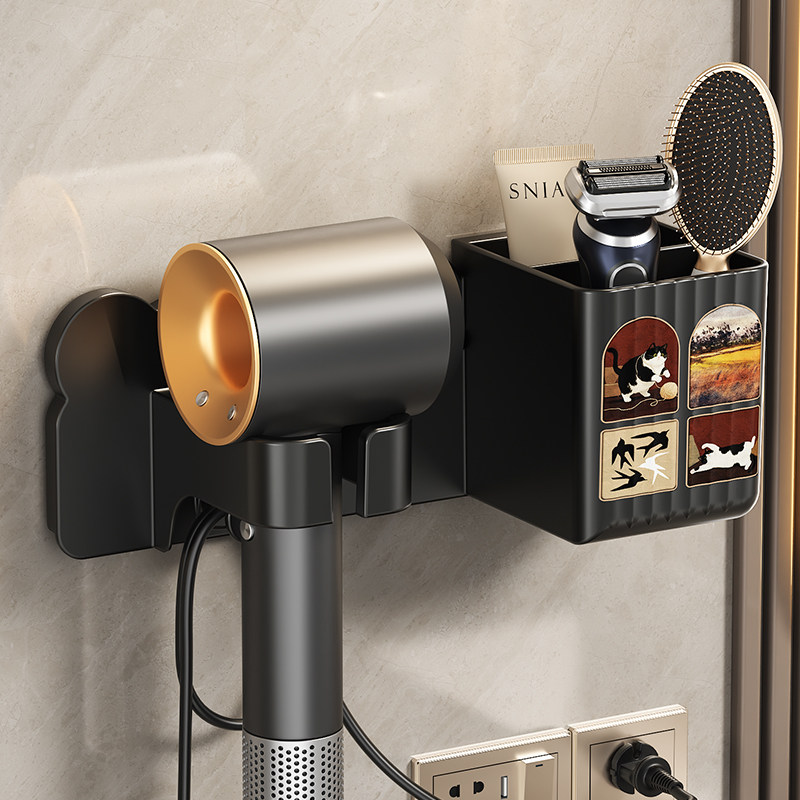 懒人吹风机支架免打孔壁挂卫生间电吹风收纳架浴室吹风筒置物架子