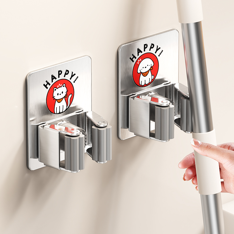 【掉落包赔】拖把扫把墙上收纳夹