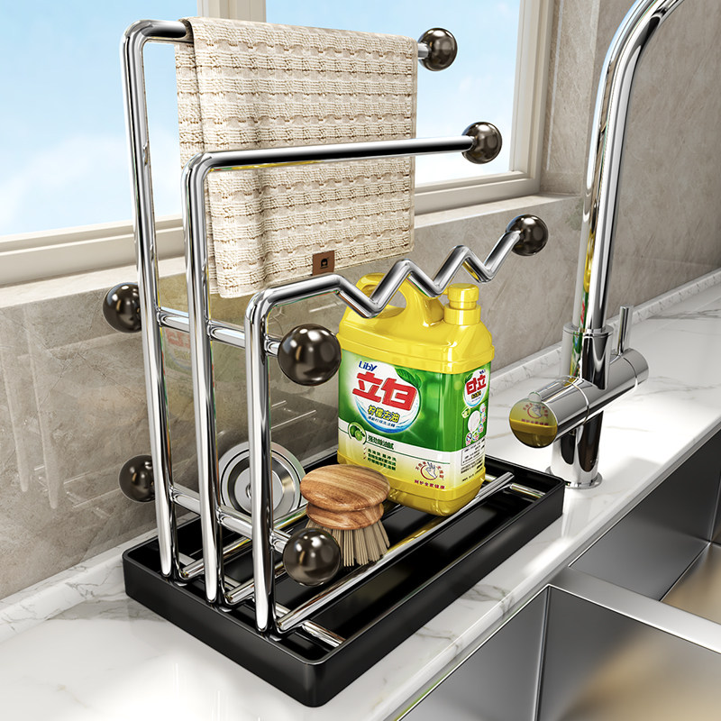 不锈钢厨房沥水架置物架水龙头水池篮水槽用品洗碗收纳海绵抹布架,厨房/烹饪用具,厨房置物架/置物柜/角架,淘宝优惠券,粉丝福利购,淘宝优惠卷