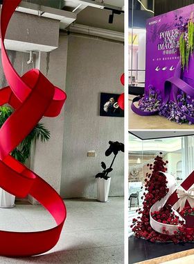 新年造型绒布飘带条春节日摆件