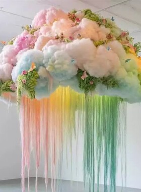 网红打卡立体云朵棉花装饰