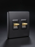 Черный ретро креативный переключатель, золотая световая панель, минималистичная кнопка