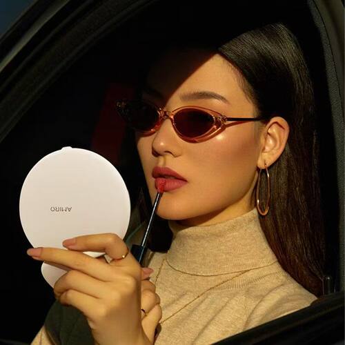 AMIRO手持镜便携镜子充电随身led补光镜带灯补妆化妆镜女迷你网红