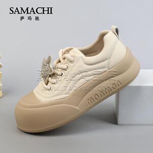 萨玛驰休闲板鞋女2025春季新款韩版减龄星星厚底舒适休闲运动鞋