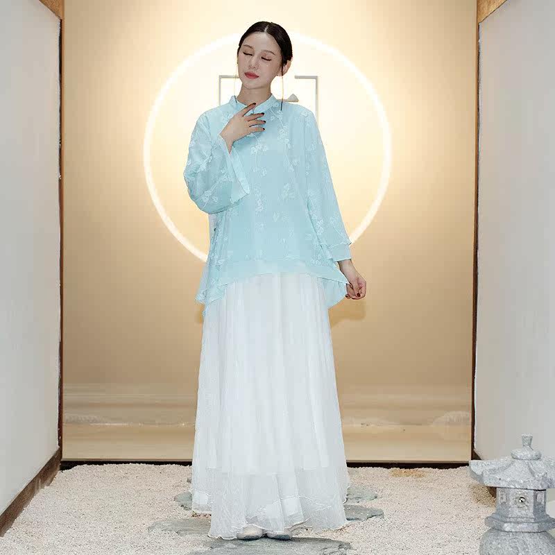 中国风女装复古盘扣上衣禅意文艺民族风改良汉服禅修茶服茶艺服装|ruв категории Женская одежда, костюм/национальная одежда/театр костюм, костюм/китайский стиль одежды, пальто - от Buy2taobao.com для оказания профессиональной услуги покупки агента Taobao