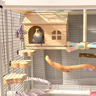 鸟窝鹦鹉窝小木屋四季通用睡觉窝牡丹玄凤虎皮高颜值鸟笼装饰造景