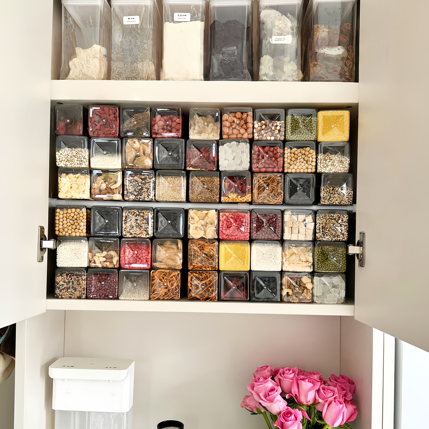 榨干收纳的每一寸空间！五谷杂粮收纳盒密封保鲜厨房香料防潮防虫