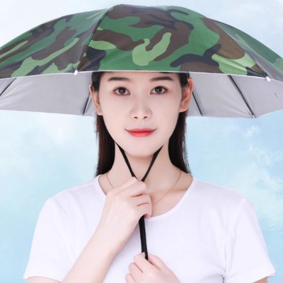 带头上的伞帽头戴式遮阳防晒钓鱼专用防雨斗笠雨伞帽子斗篷头盔伞