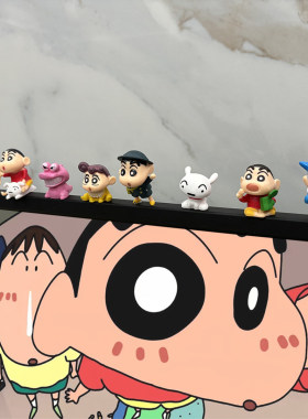 电脑屏幕上的装饰小新工位情绪稳定小饰品玩偶电视显示器小摆件