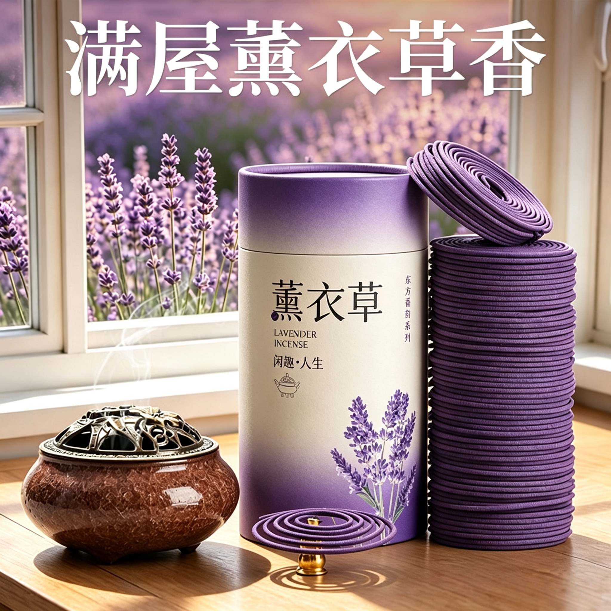 薰衣草助眠香熏香家用安神檀香蚊香盘香艾草室内驱虫防蚊除味线香