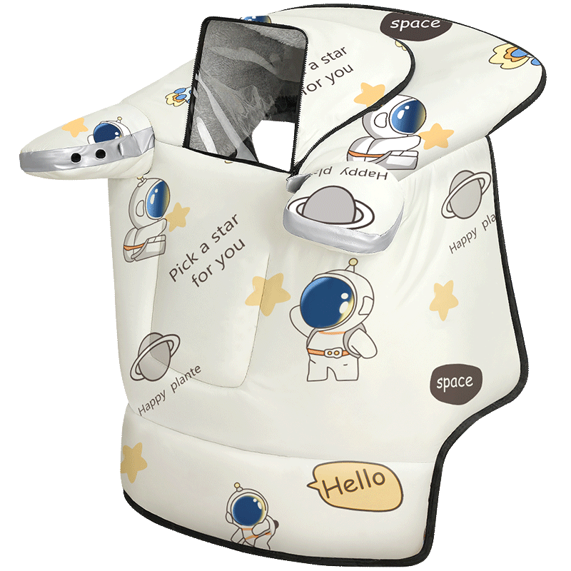 亲子款电动车挡风被带小孩冬季加绒加厚防水寒斗篷式电瓶车防风罩