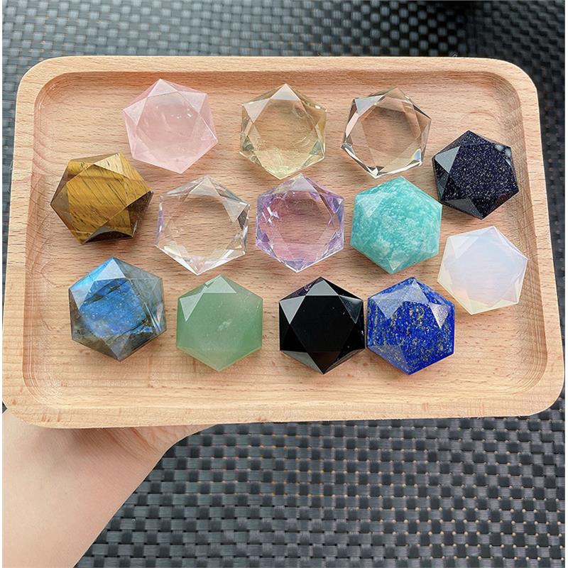天然水晶六芒星大卫星白水晶粉晶紫晶各款大卫星灵摆水晶饰品吊坠