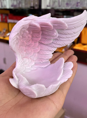 天然水晶 水晶球底座 羽毛翅膀树脂球摆件 家居饰品摆件底座