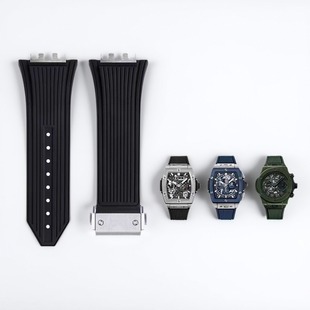 适用恒宝宇舶博快拆441大爆炸642氟橡胶手表带614灵魂计时42 45MM
