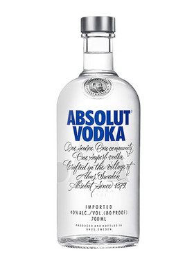 【进口】绝对伏特加Absolut Vodka原味700ml洋酒40度烈酒鸡尾基酒
