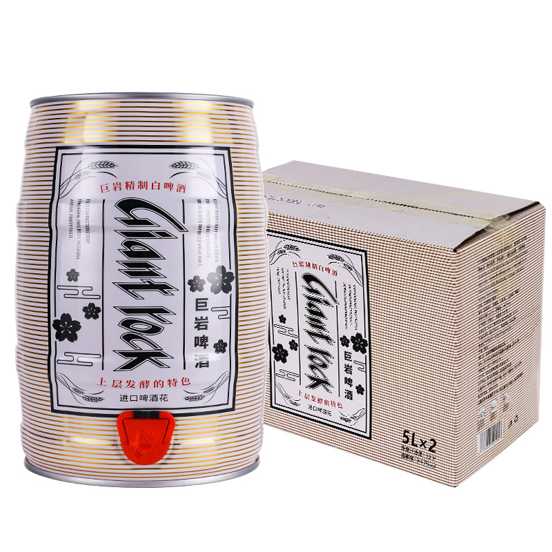 【精酿】巨岩白啤酒5L大桶装国产精酿啤酒整箱 ≥4.7%vol /12°P